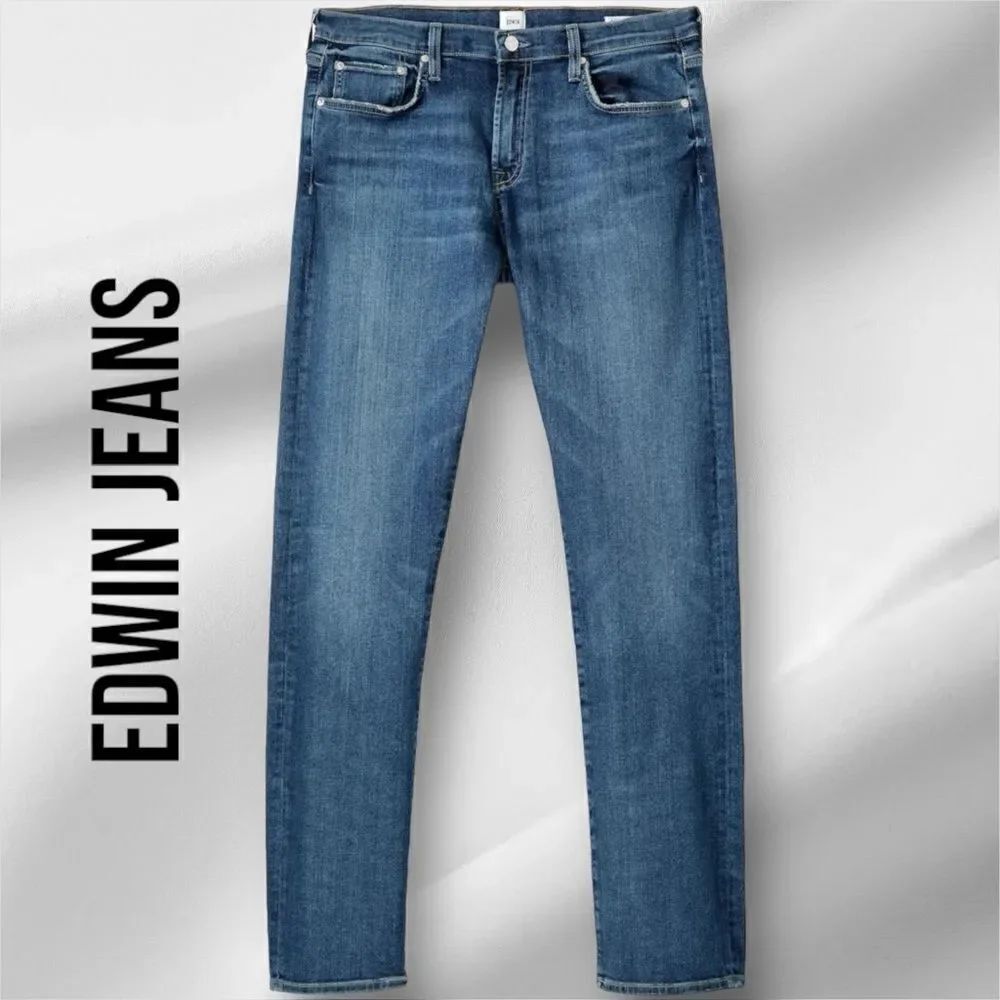 EDWIN Men’s Maddox Slim Fit Jeans in the Size 30X32 in Stax Blue Color